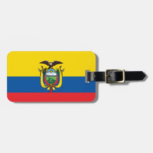 Ecuador Flag Luggage Tag (Front Horizontal)