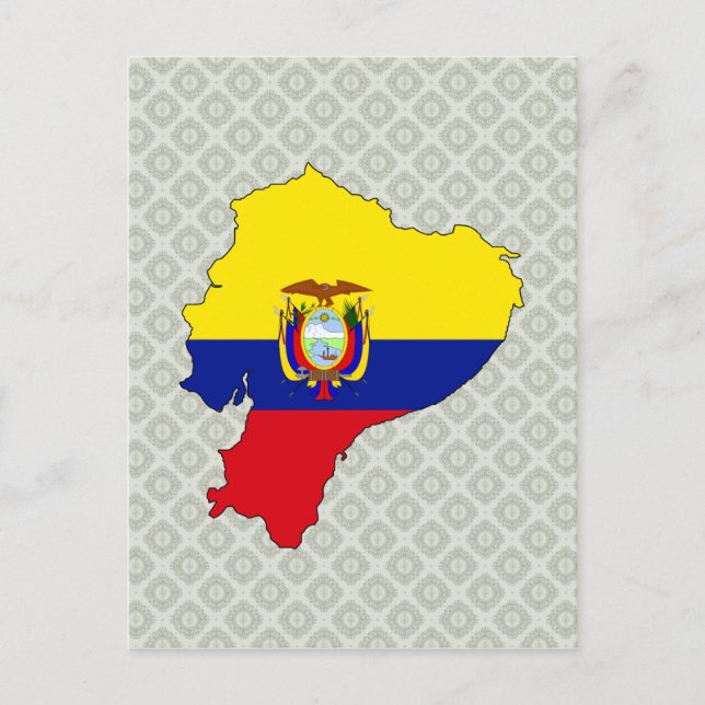 Ecuador Flag Map full size Postcard (Front)