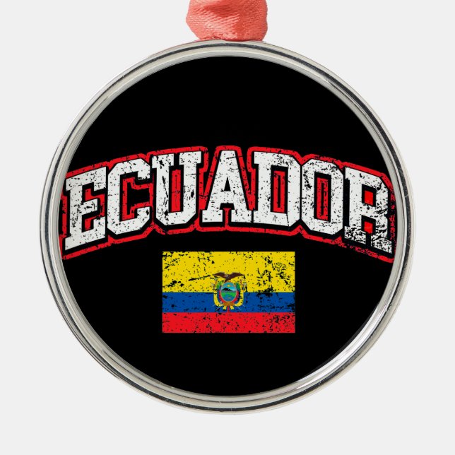 Ecuador Flag Metal Ornament (Front)