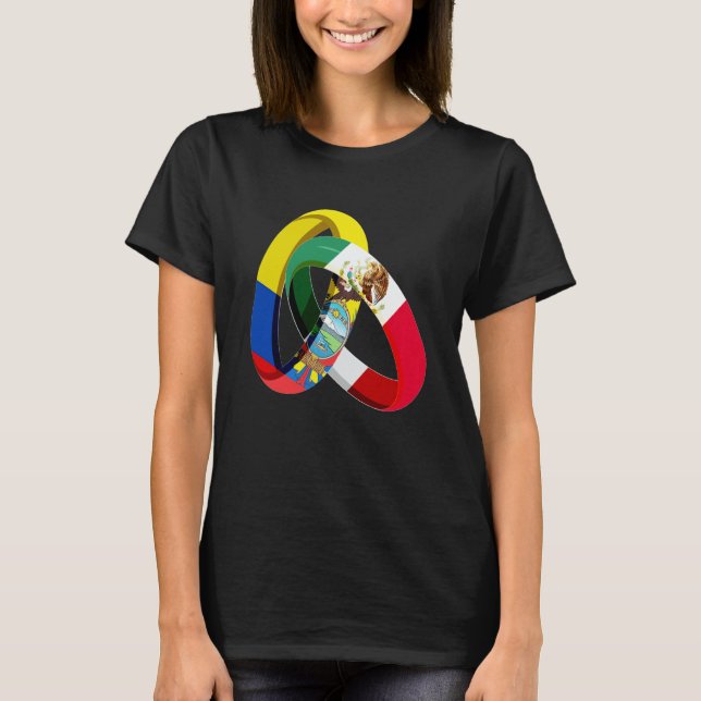 Ecuador Flag Mexico Grown Ring Marriage Wedding T-Shirt (Front)