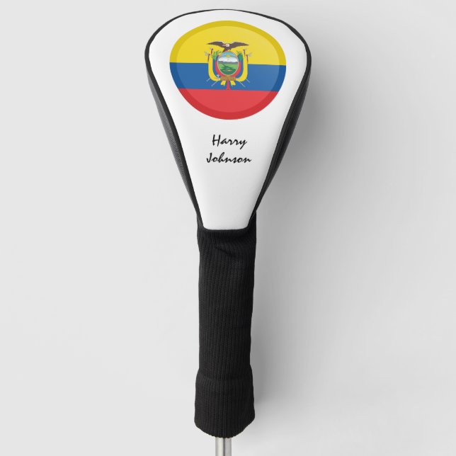 Ecuador Flag & Monogrammed Golf Clubs Covers (Front)