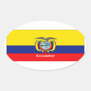Ecuador flag oval stickers