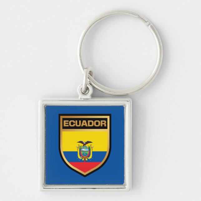 Ecuador Flag Shield Keychain (Front)