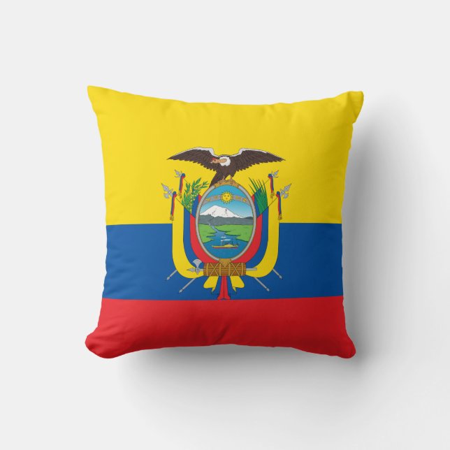 Ecuador Flag Throw Pillow (Front)