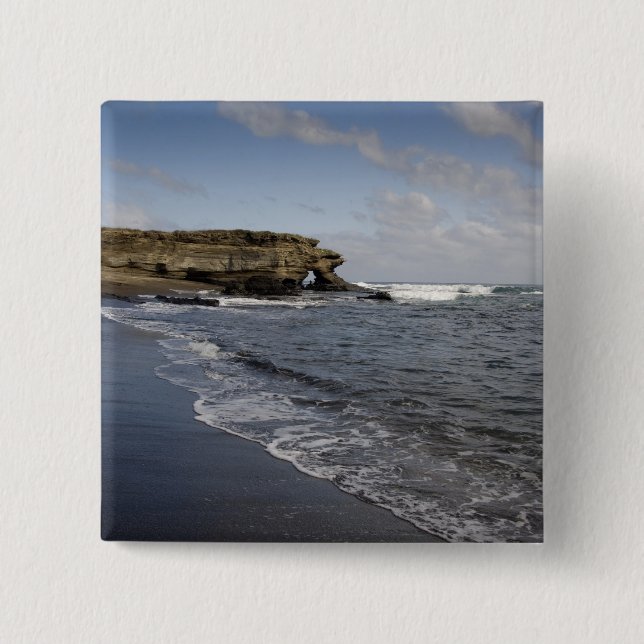 Ecuador, Galapagos, Santiago aka James). 2 Inch Square Button (Front)