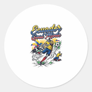 Ecuador Goal Mode Skeleton Striker Nations Dynamic Classic Round Sticker