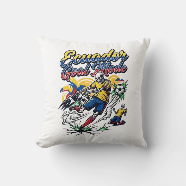 Ecuador Goal Mode Skeleton Striker Nations Dynamic Throw Pillow (Front)