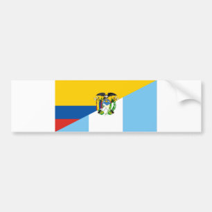 Ecuador Guatemala half flag country symbol Bumper Sticker