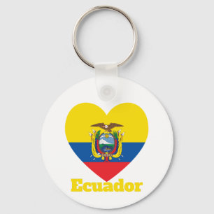 Ecuador Heart Flag   Keychain