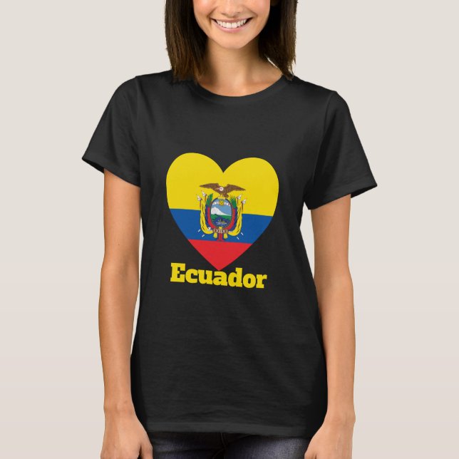 Ecuador Heart Flag T-Shirt (Front)