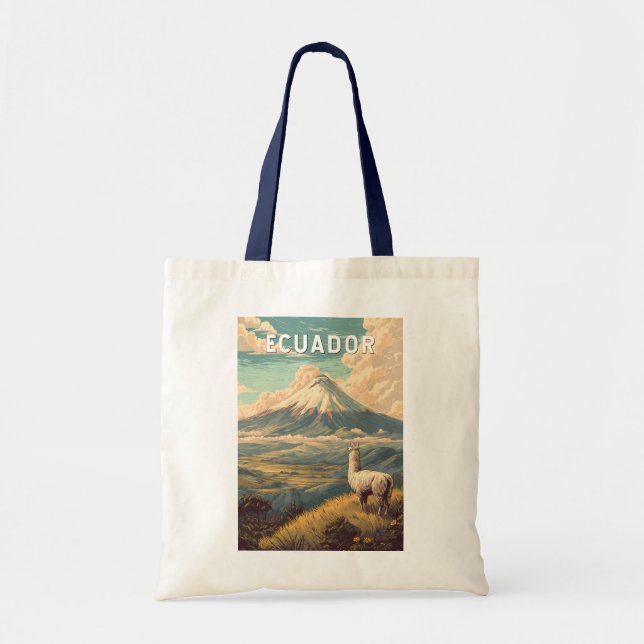 Ecuador Illustration Travel Art Vintage Tote Bag (Front)
