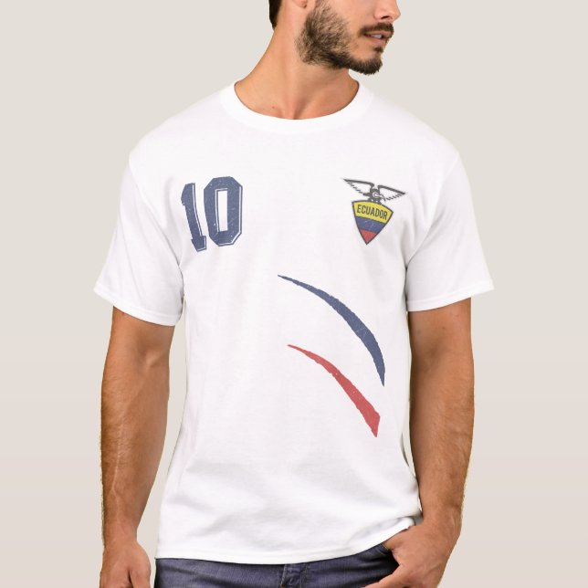 Ecuador in Football Soccer Style T-Shirt (Front)