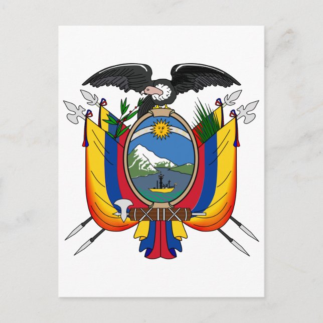 Ecuador Official Coat Of Arms Heraldry Symbol Postcard (Front)