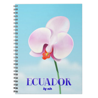 Ecuador orchid travel poster notebook