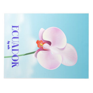 Ecuador orchid travel poster notepad