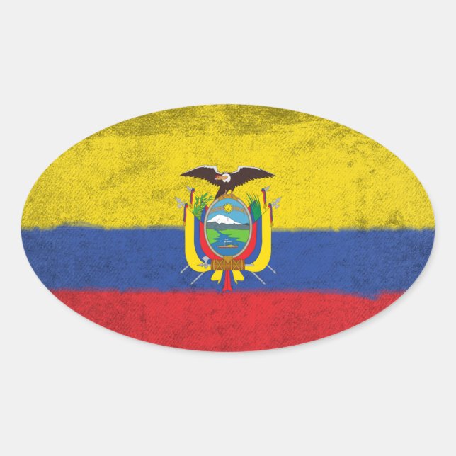 Ecuador Oval Sticker (Front)