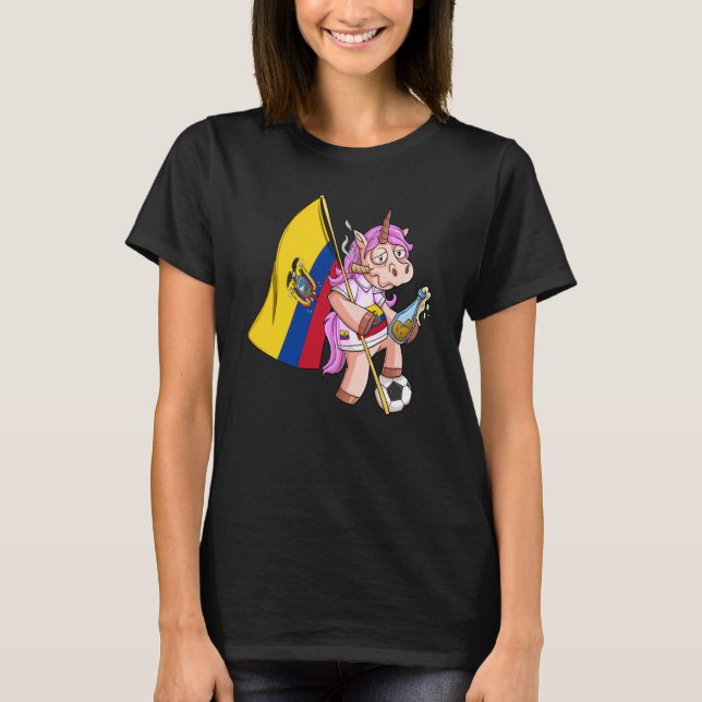 Ecuador Party Unicorn T-Shirt (Front)