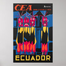 Ecuador Print South American Art CEA Travel Poster