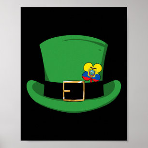 Ecuador Proud Ecuadorian Flag St. Patricks Day Lep Poster