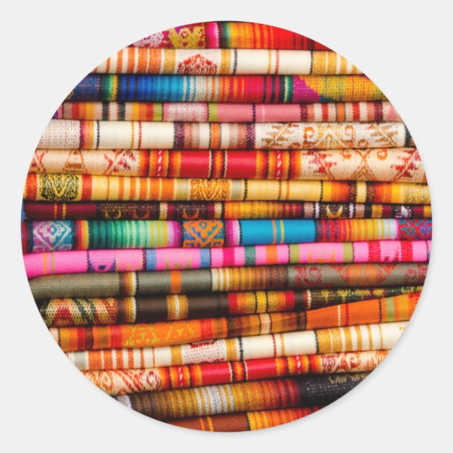 Ecuador, Quito Area, Otavalo Handicraft Market Classic Round Sticker (Front)