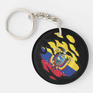 Ecuador Ripped Flag Keychain