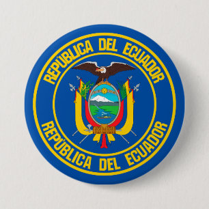 Ecuador Round Emblem 3 Inch Round Button