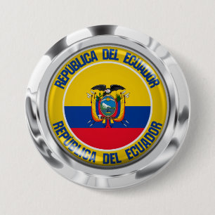 Ecuador Round Emblem 3 Inch Round Button