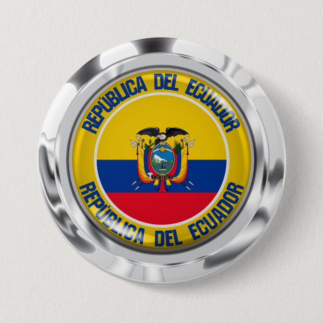 Ecuador Round Emblem 3 Inch Round Button (Front)