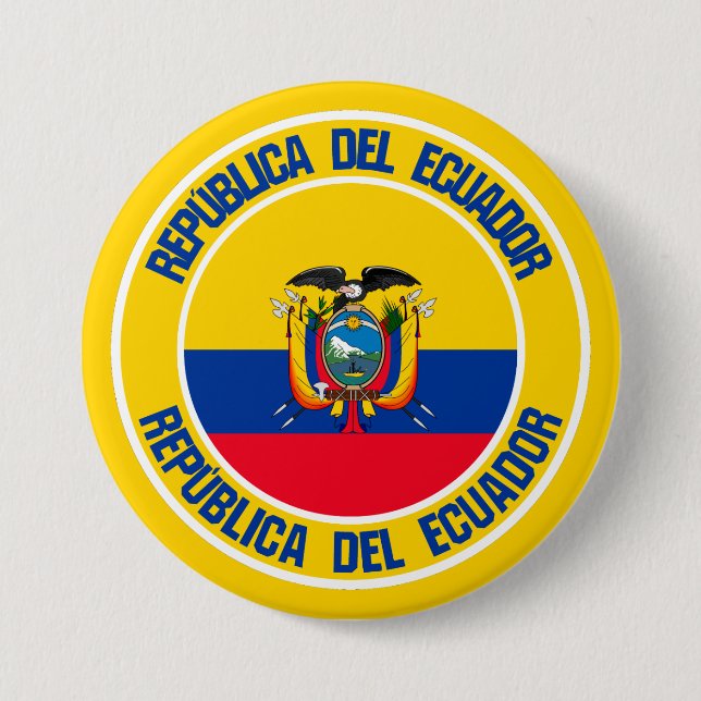 Ecuador Round Emblem 3 Inch Round Button (Front)