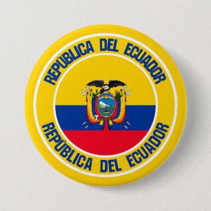 Ecuador Round Emblem 3 Inch Round Button
