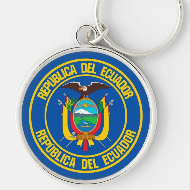 Ecuador Round Emblem Keychain (Front)