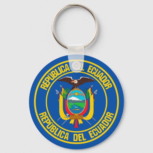 Ecuador Round Emblem Keychain (Front)