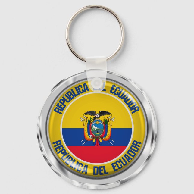 Ecuador Round Emblem Keychain (Front)
