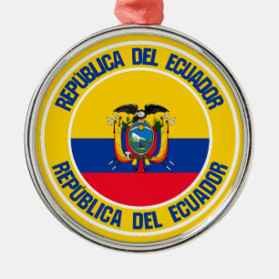 Ecuador Round Emblem Metal Ornament