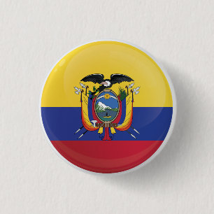 Ecuador  Round Icon Flag  1 Inch Round Button