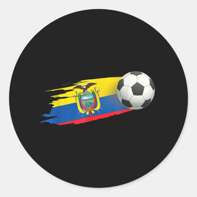 Ecuador Soccer Ball Ecuador Flag Jersey - Ecuador Classic Round Sticker (Front)