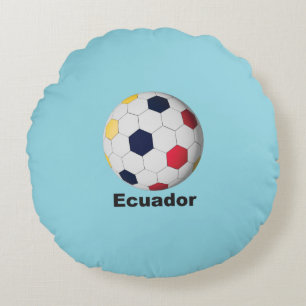 Ecuador Soccer Round Pillow