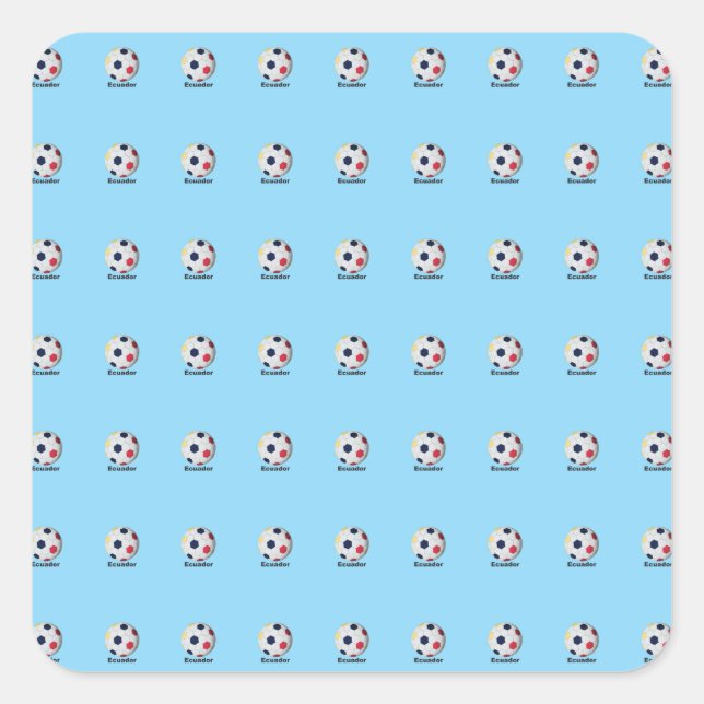 Ecuador Soccer Square Sticker (Front)