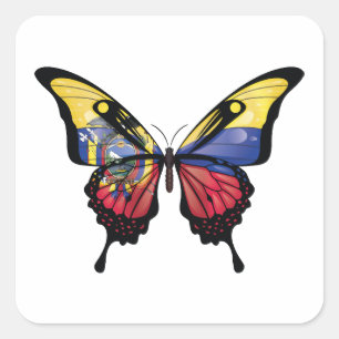 Ecuador Swallowtail Butterfly Flag Sticker