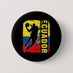 Ecuadorian Basketball Player Ecuador Flag Basketba 2 Inch Round Button