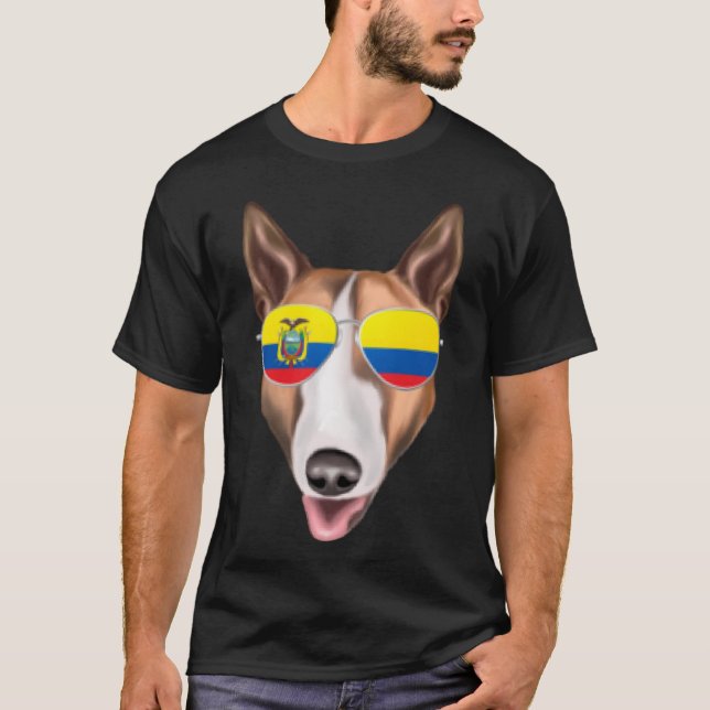 Ecuadorian Flag Bull Terrier Dog Ecuador Pocket T-Shirt (Front)