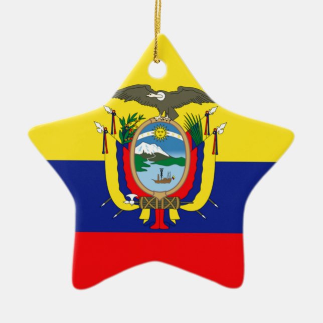 Ecuadorian Flag Ceramic Ornament (Front)
