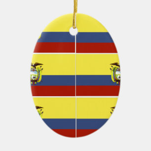 ecuadorian flag ceramic ornament