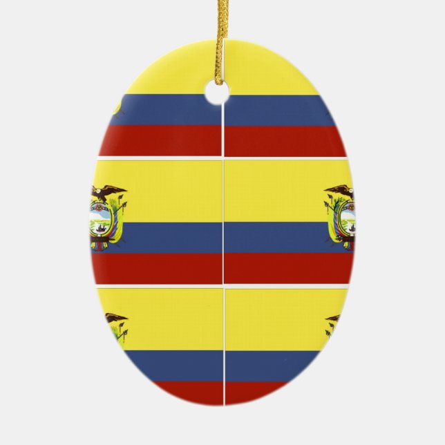 ecuadorian flag ceramic ornament (Front)