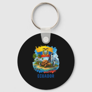 Ecuadorian Flag Ecuador Galapagos Islands Vacation Keychain