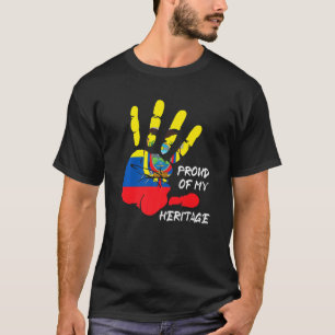 Ecuadorian Flag Finger Handprint Ecuador T-Shirt