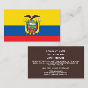 Ecuadorian Flag, Flag of Ecuador Business Card