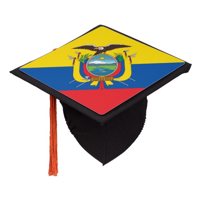 Ecuadorian flag graduation cap topper (Angled)