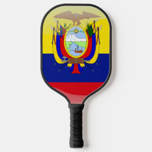 Ecuadorian flag pickleball paddle