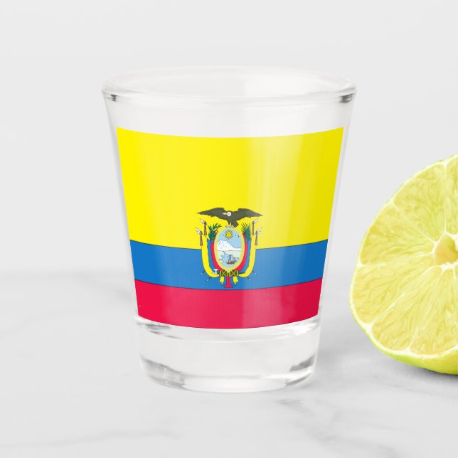 Ecuadorian flag shot glass (Front)